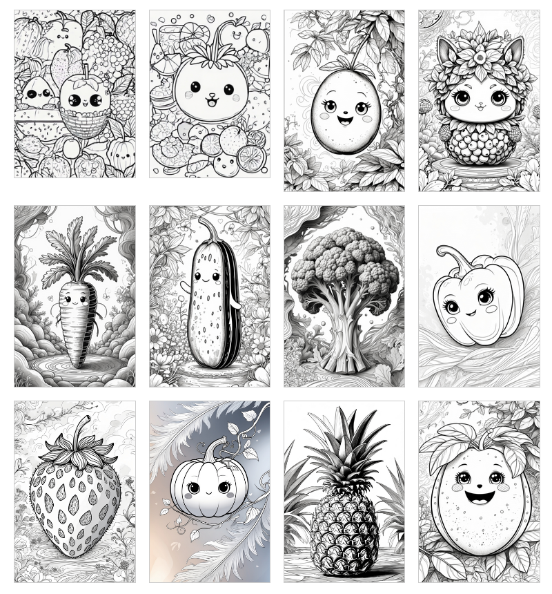 fruit coloring pages