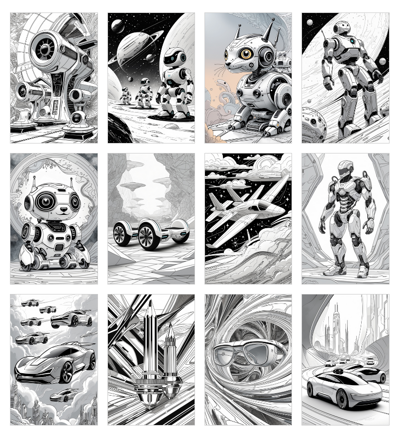 futuristic coloring pages