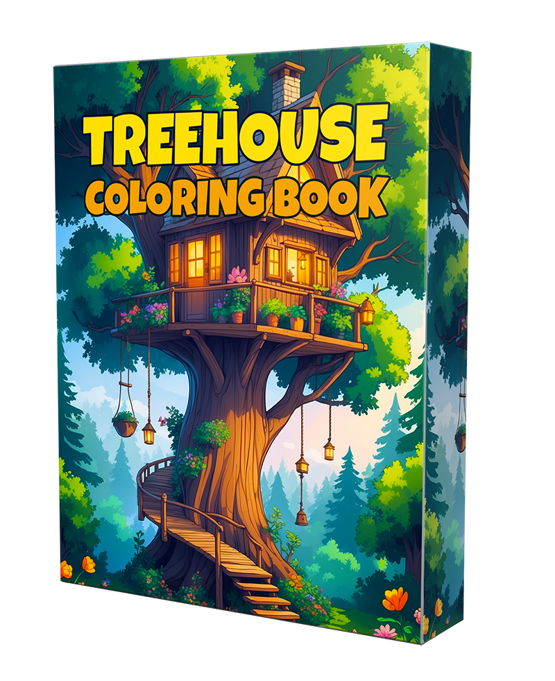 fantasy treehouse coloring