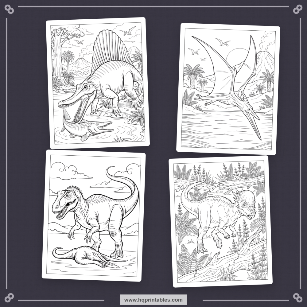 printable dino coloring book