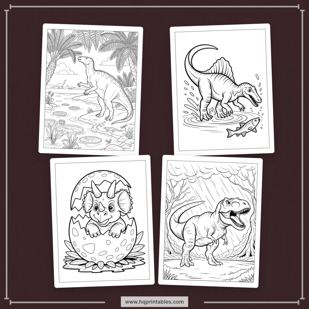 printable dino coloring book