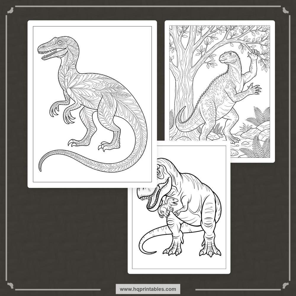 printable dino coloring book