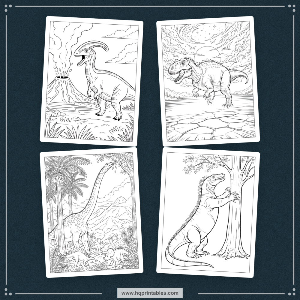 printable dino coloring book