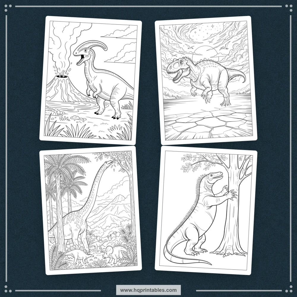 printable dino coloring book