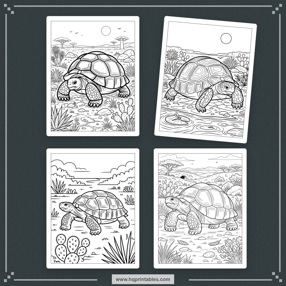 land tortoise coloring book