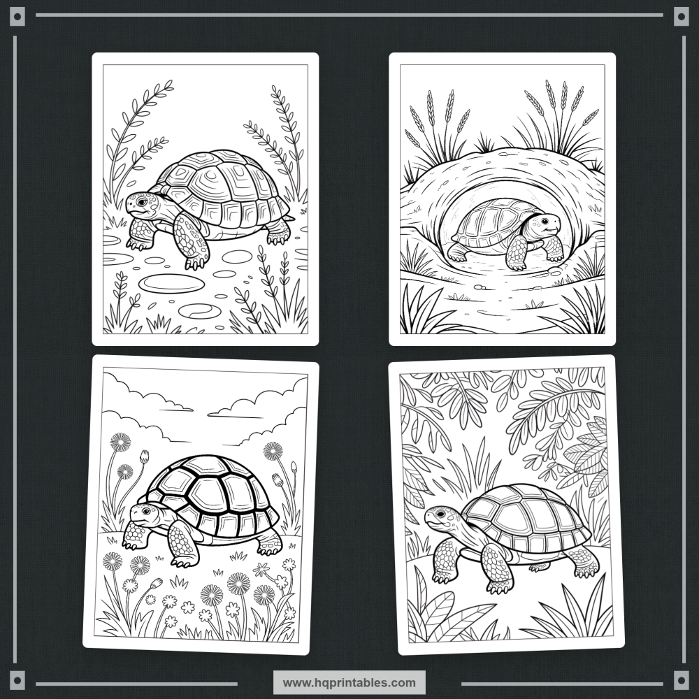 land tortoise coloring book