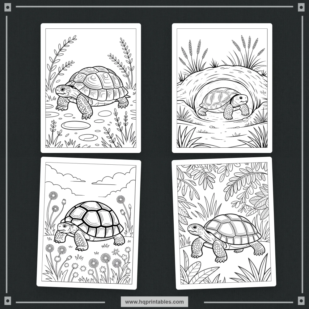 land tortoise coloring book