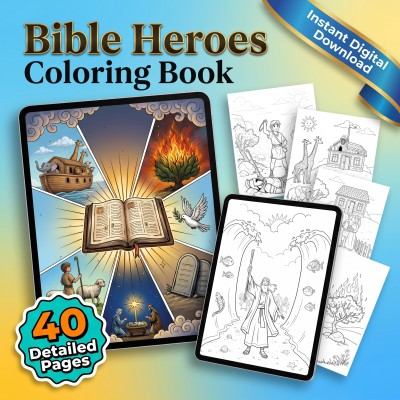 Bible Stories Coloring Book for Kids – Old New Testament Sunday School Printable Activity Pages