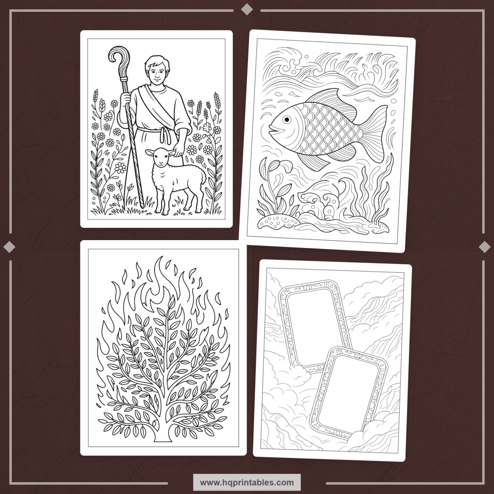 Printable adult Bible verse coloring book featuring Christian faith scripture pages for digital download