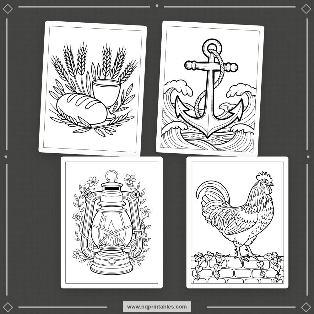 Printable adult Bible verse coloring book featuring Christian faith scripture pages for digital download