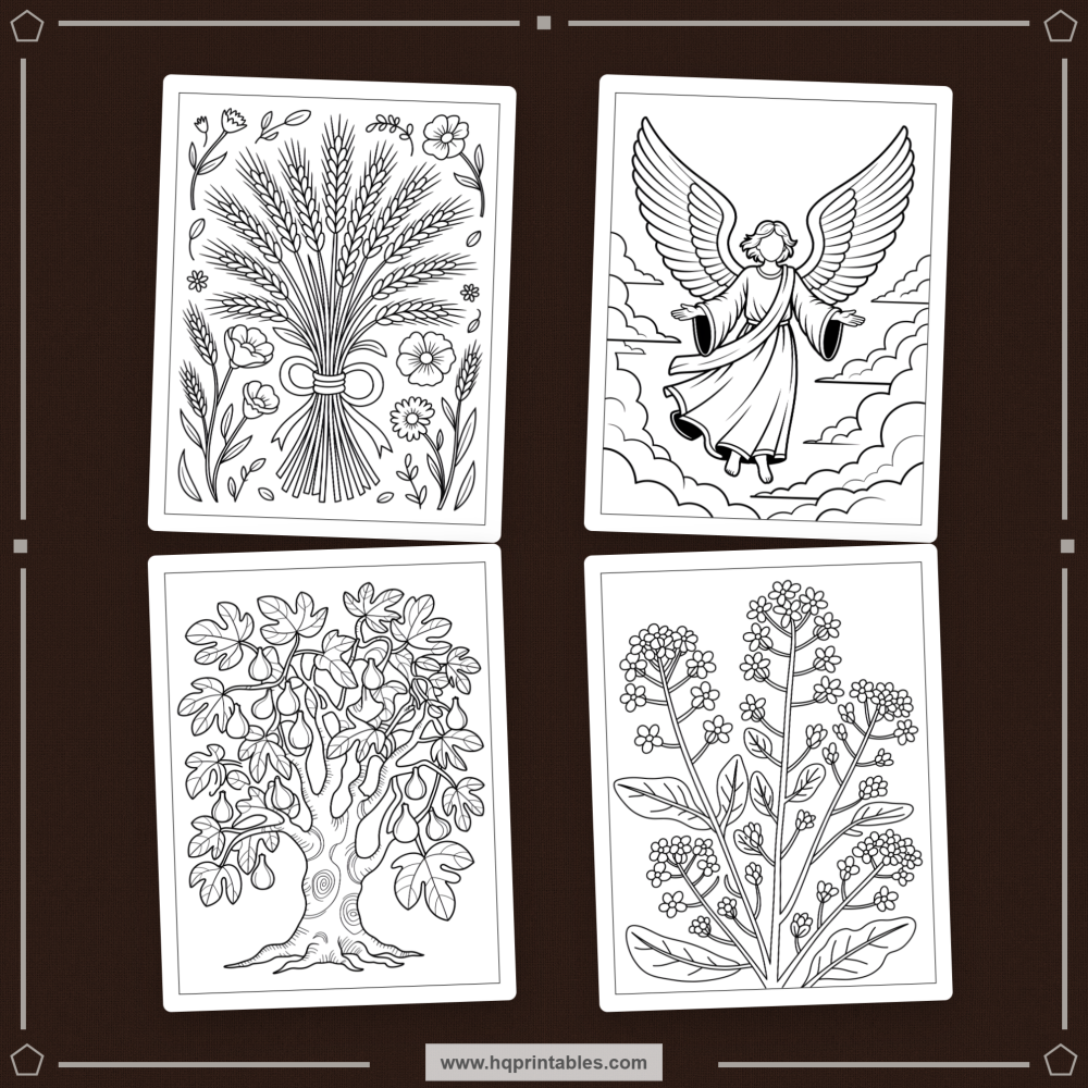 Printable adult Bible verse coloring book featuring Christian faith scripture pages for digital download