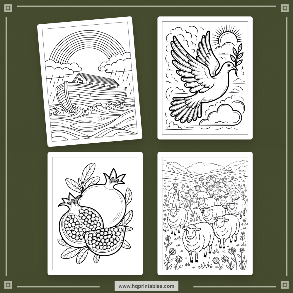 Printable adult Bible verse coloring book featuring Christian faith scripture pages for digital download