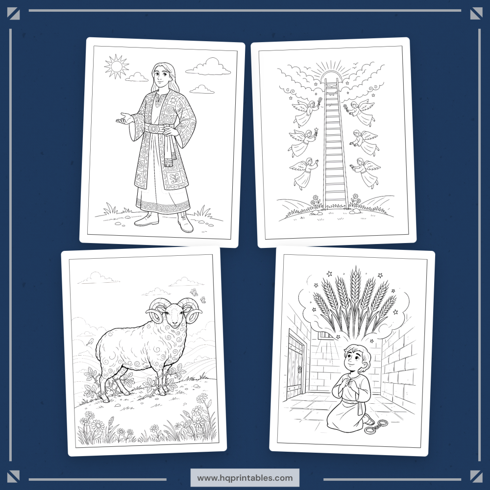 Printable Bible stories coloring book for kids with Old and New Testament Sunday school activity pages