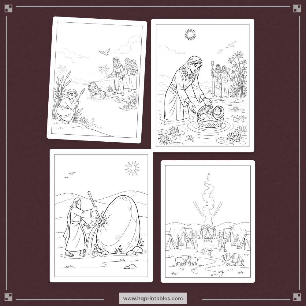 Printable Bible stories coloring book for kids with Old and New Testament Sunday school activity pages