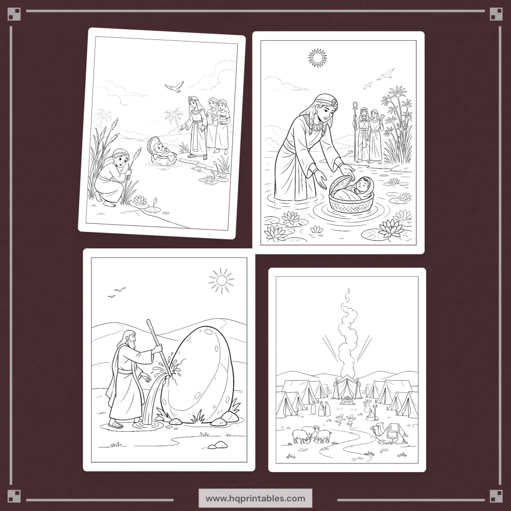 Printable Bible stories coloring book for kids with Old and New Testament Sunday school activity pages