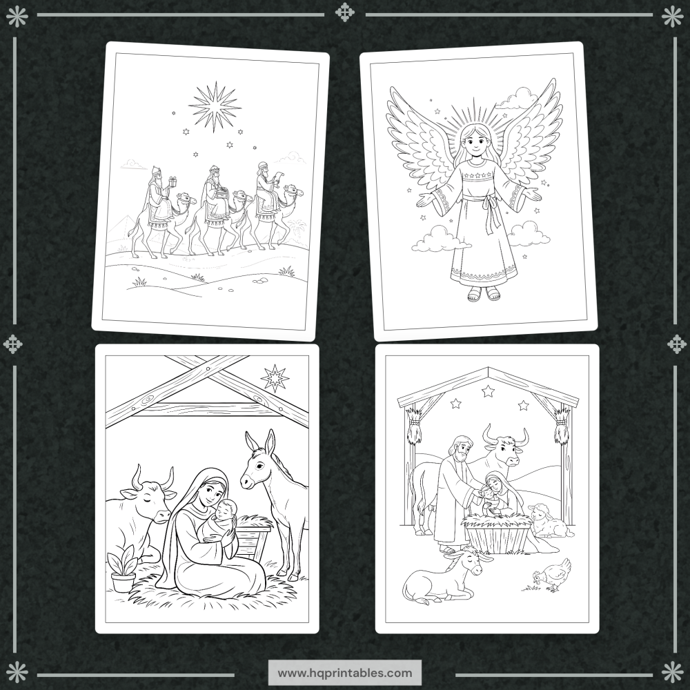 Printable Bible stories coloring book for kids with Old and New Testament Sunday school activity pages