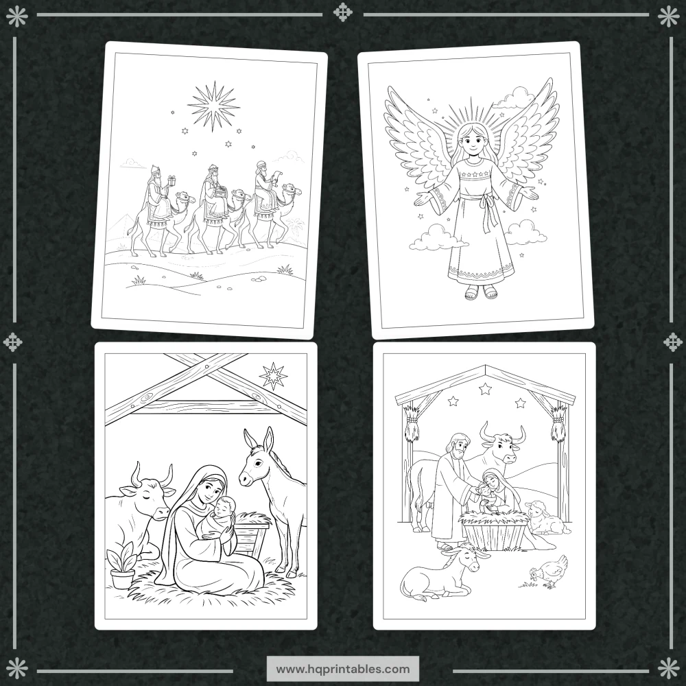 Printable Bible stories coloring book for kids with Old and New Testament Sunday school activity pages