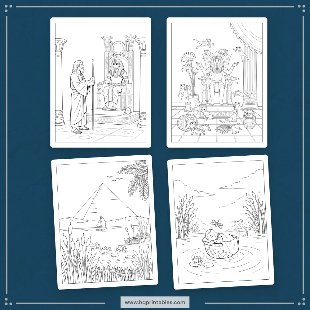 Printable Bible stories coloring book for kids with Old and New Testament Sunday school activity pages