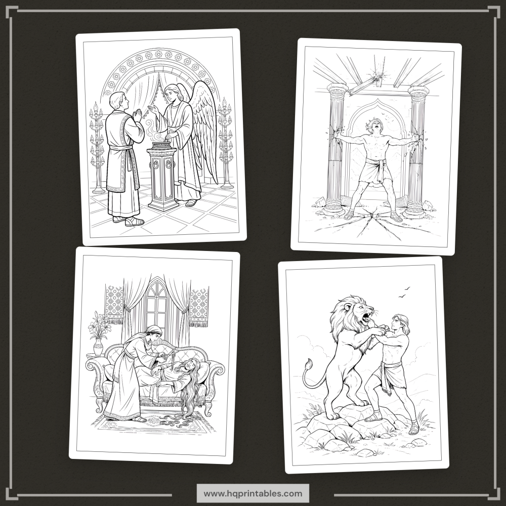 Printable Bible stories coloring book for kids with Old and New Testament Sunday school activity pages