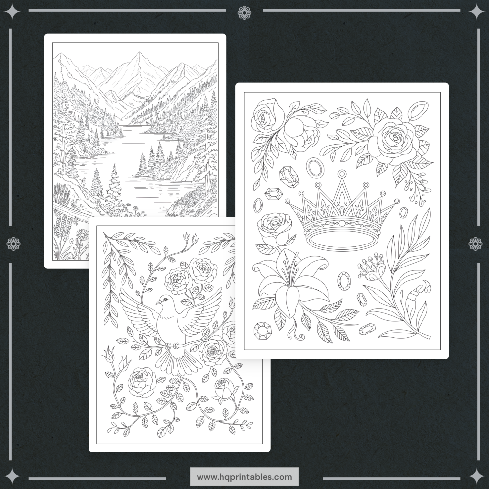 Digital download of printable Christian prayer coloring book featuring devotional faith pages for adults