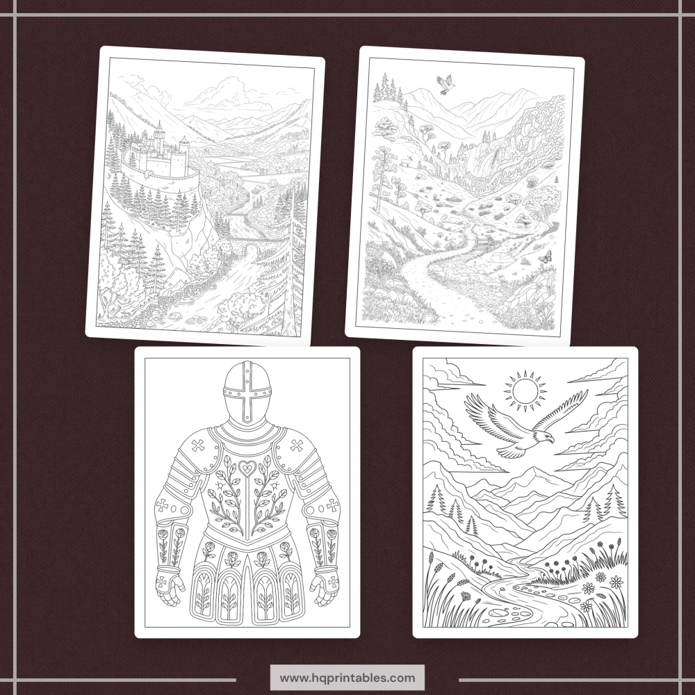 Digital download of printable Christian prayer coloring book featuring devotional faith pages for adults