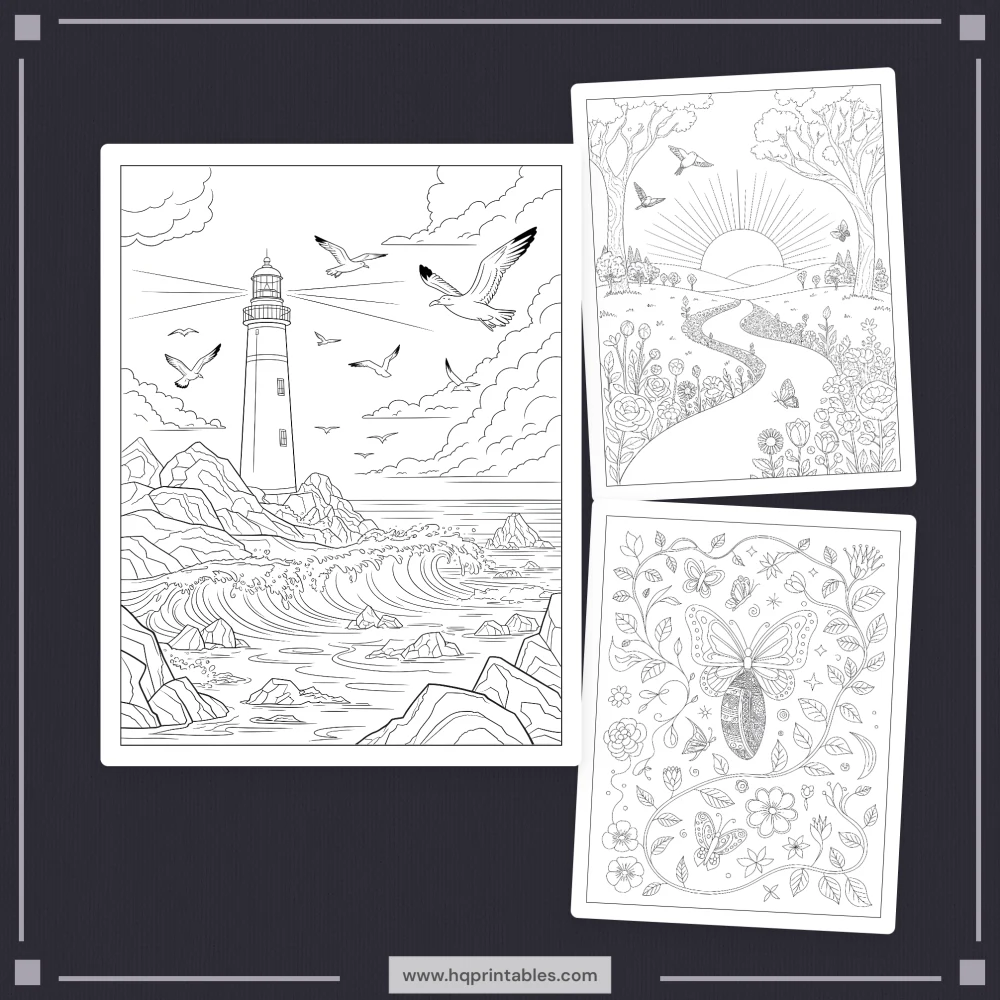 Digital download of printable Christian prayer coloring book featuring devotional faith pages for adults