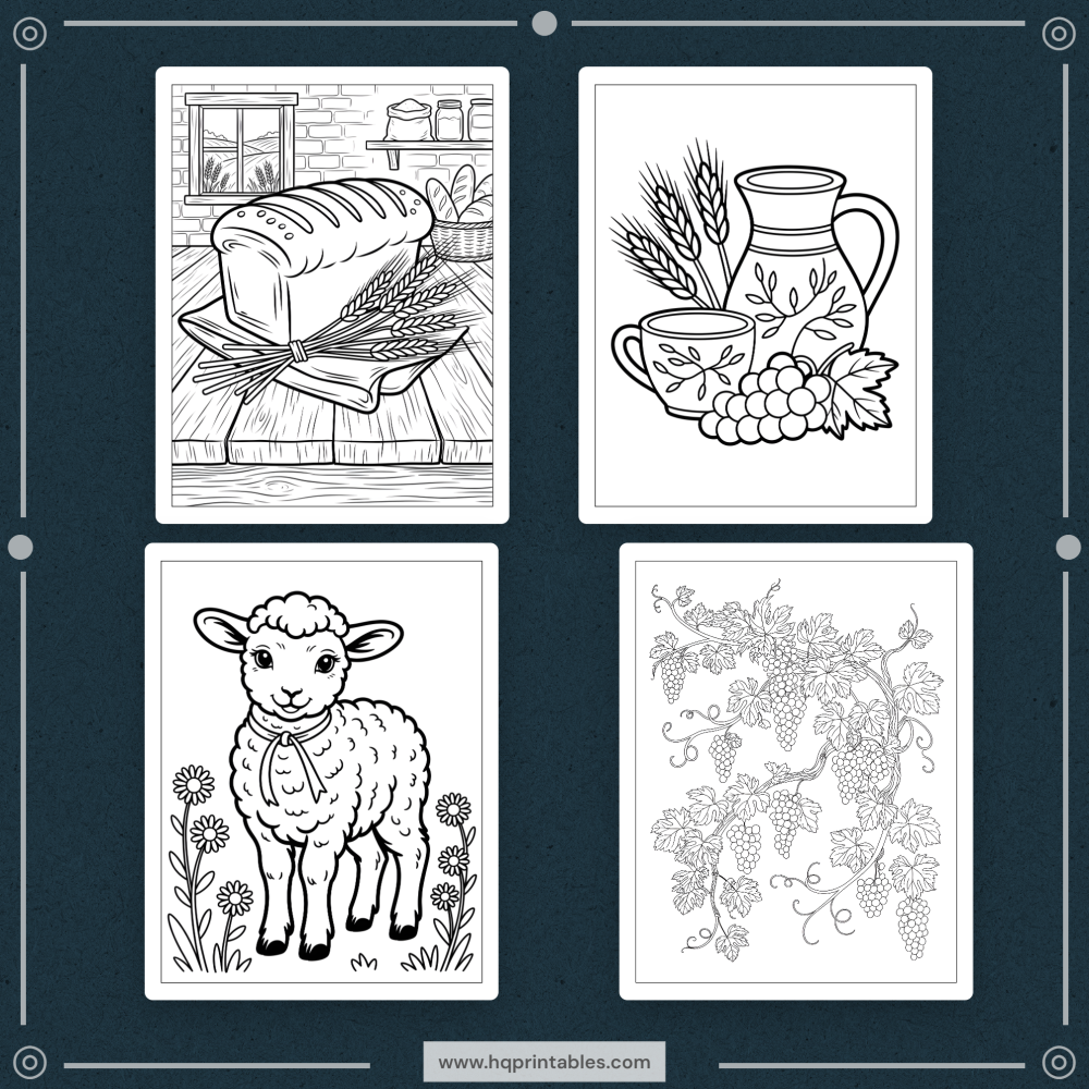 Printable Christian Easter coloring book for adults featuring the resurrection of Jesus crosses and religious themes