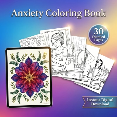 Anxiety Coloring Book for Adults – Calming Patterns Mental Health Printable Coloring Pages Download
