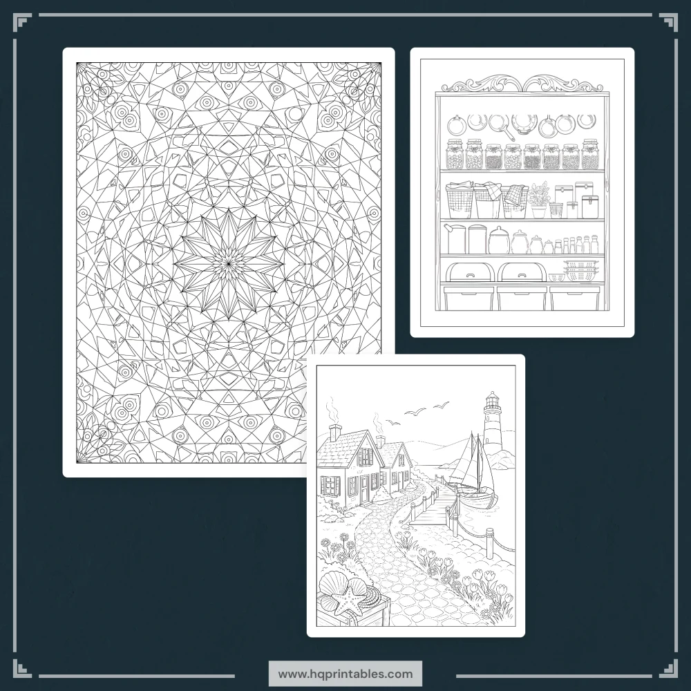 Printable ADHD coloring book for adults featuring focus pages for stress relief and mental wellness