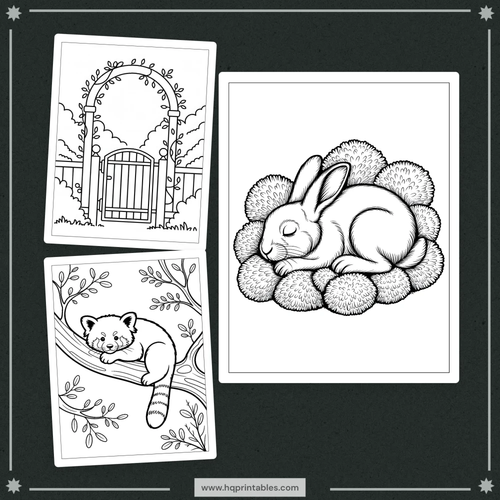 Downloadable bedtime coloring book for adults featuring calming pages for sleep anxiety and mental wellness