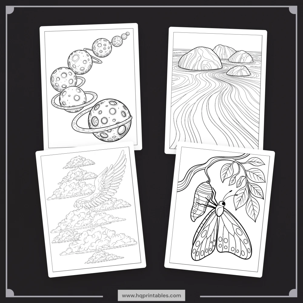 Printable grief coloring book for adults featuring healing loss bereavement and mental wellness pages