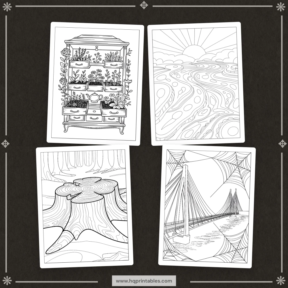 Printable digital mindfulness coloring book for adults featuring calming meditation patterns