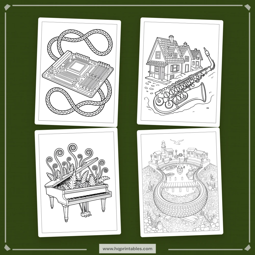 Printable digital mindfulness coloring book for adults featuring calming meditation patterns