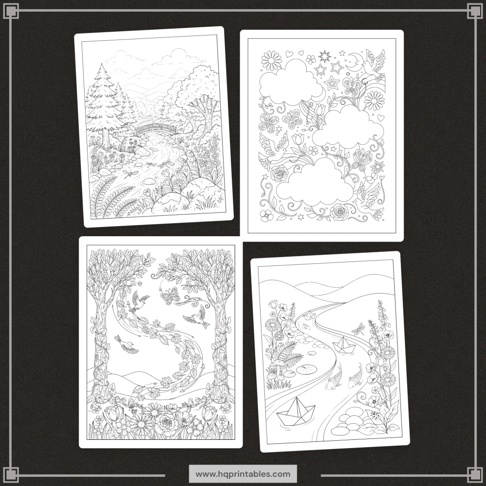 Printable overstimulated mom coloring book featuring sensory overload recovery and mental wellness pages