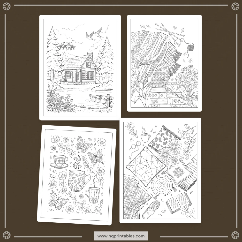 Printable overstimulated mom coloring book featuring sensory overload recovery and mental wellness pages