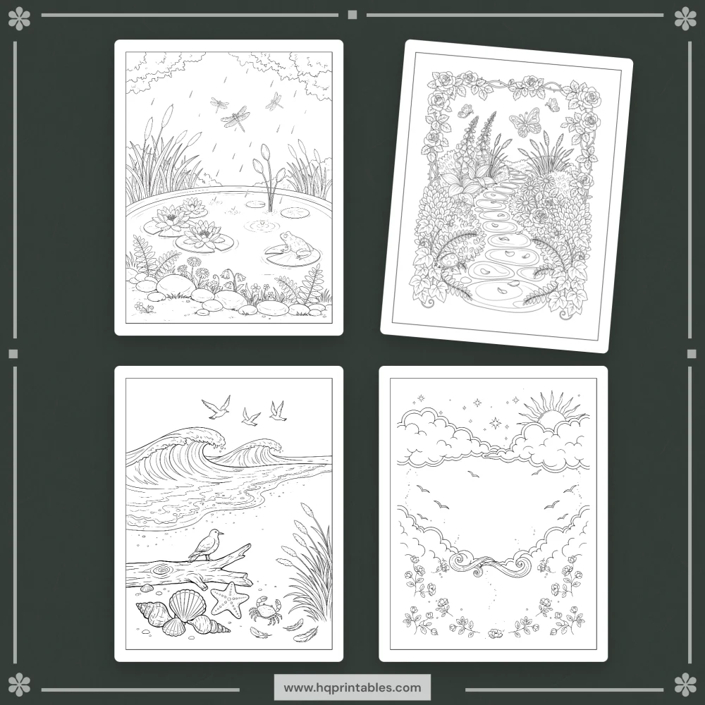 Printable PTSD coloring book for adults featuring trauma recovery and mindful mental health pages