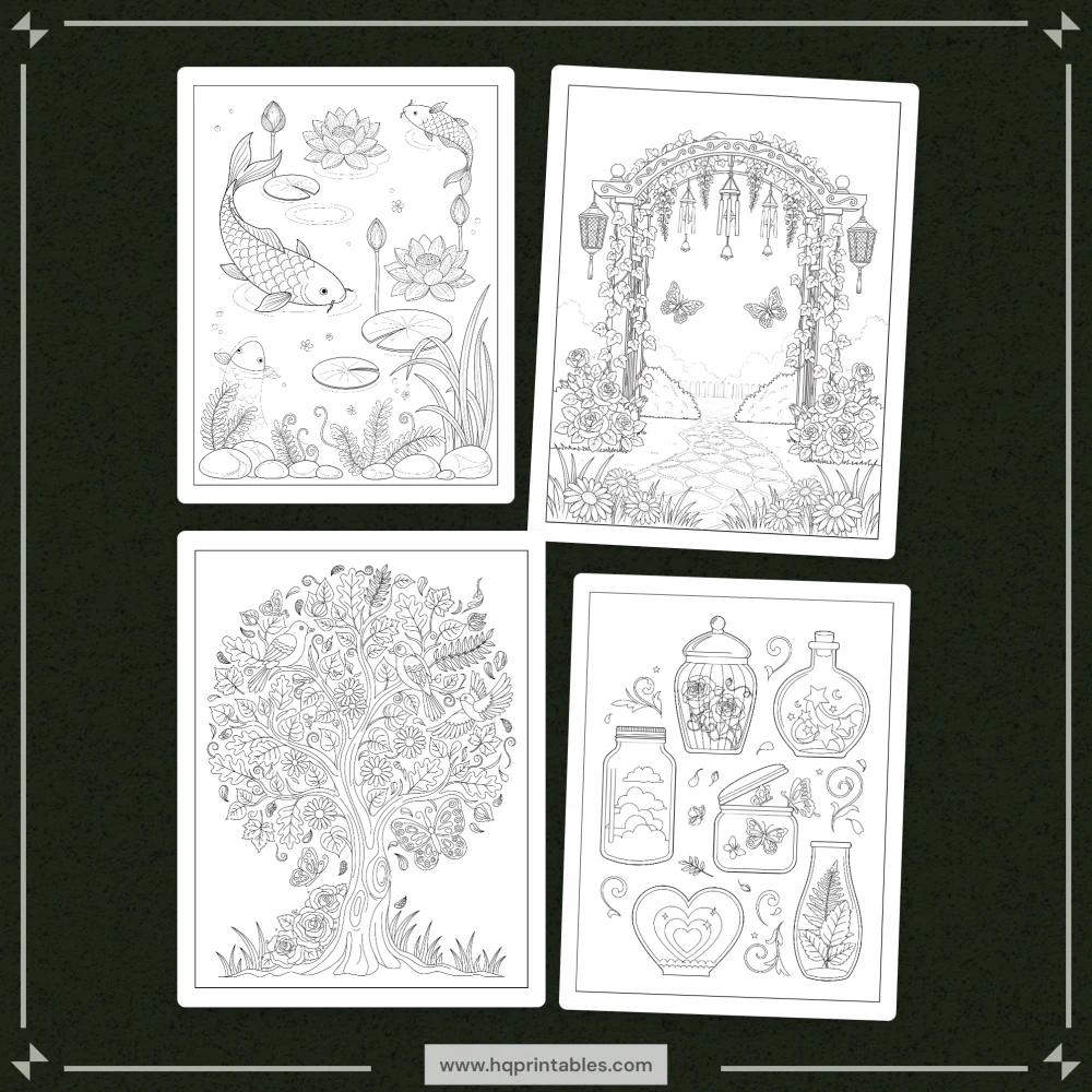 Printable PTSD coloring book for adults featuring trauma recovery and mindful mental health pages