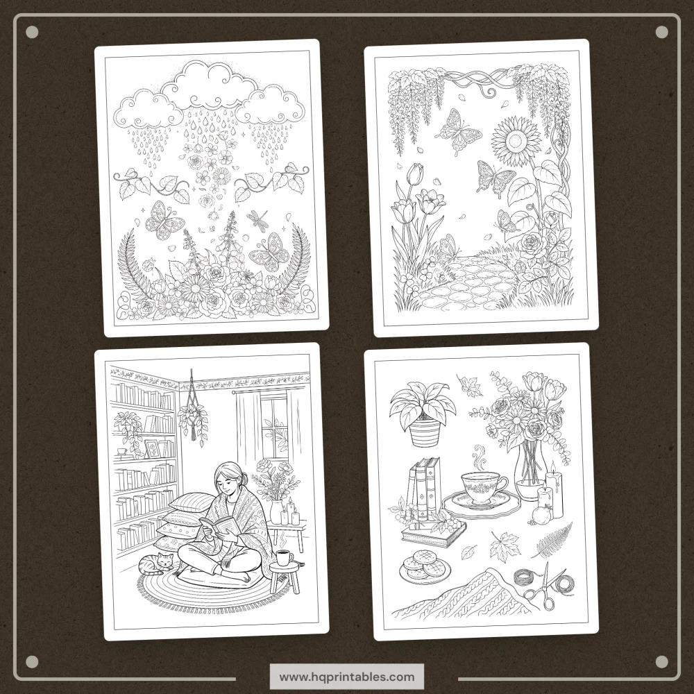 Printable PTSD coloring book for adults featuring trauma recovery and mindful mental health pages