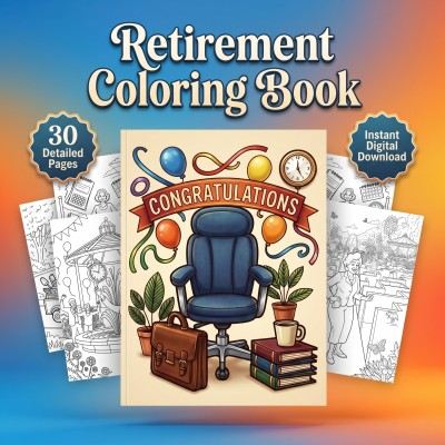 Retirement Coloring Book – Retiree Farewell Gift Funny Adult Printable Coloring Pages Download