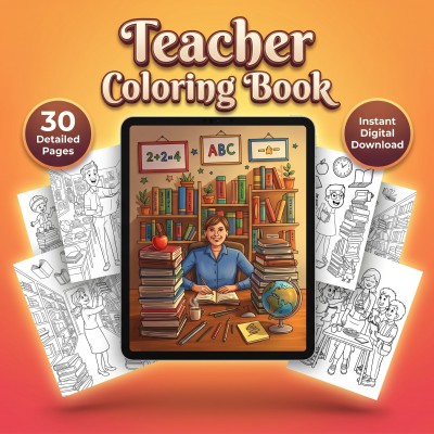 Teacher Coloring Book Gift – Educator Appreciation Funny Office Adult Printable Coloring Pages