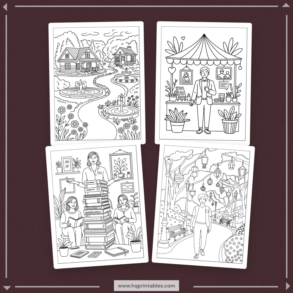 Printable therapist coloring book for adults featuring counselor and mental health professional gift pages