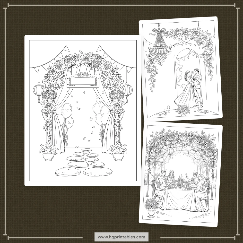 Printable engagement coloring book for newly engaged couple bridal shower gift activity