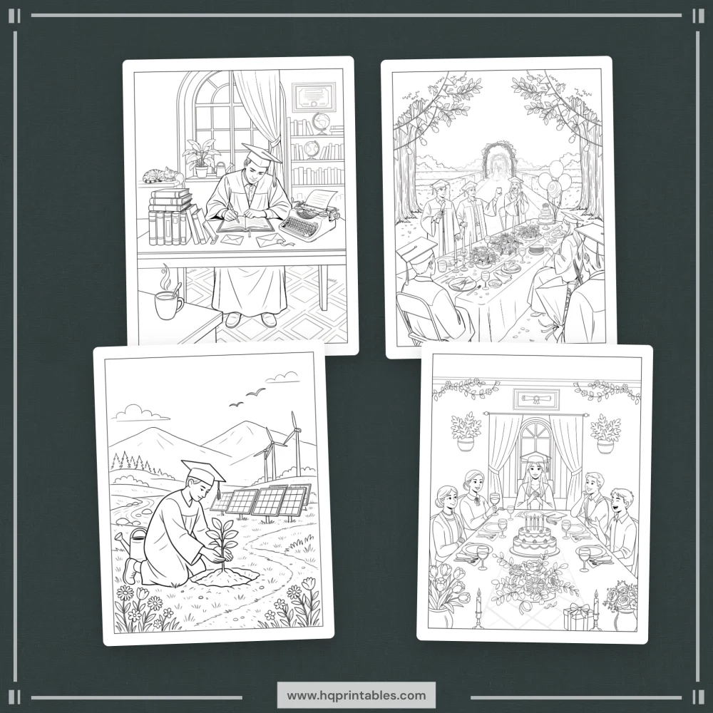 Printable graduation coloring book for college and high school senior grad gift activity