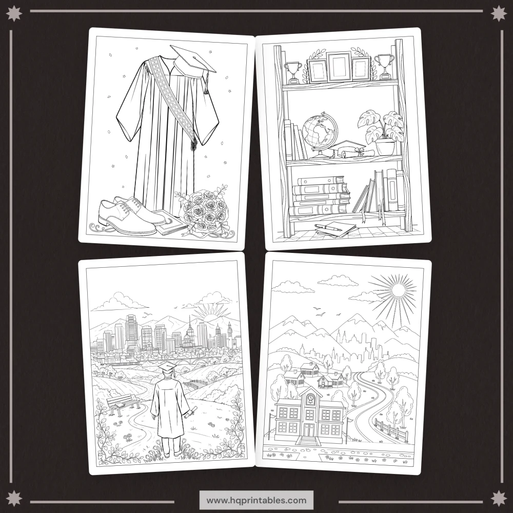 Printable graduation coloring book for college and high school senior grad gift activity