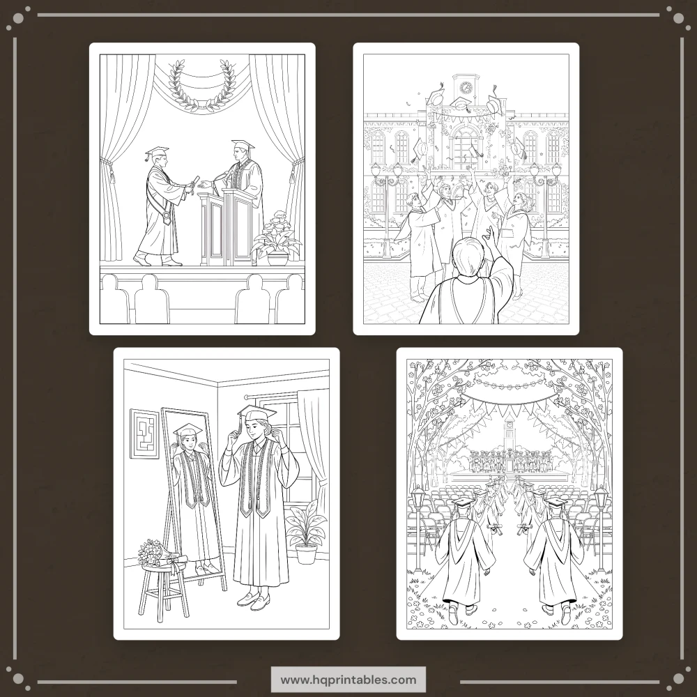 Printable graduation coloring book for college and high school senior grad gift activity