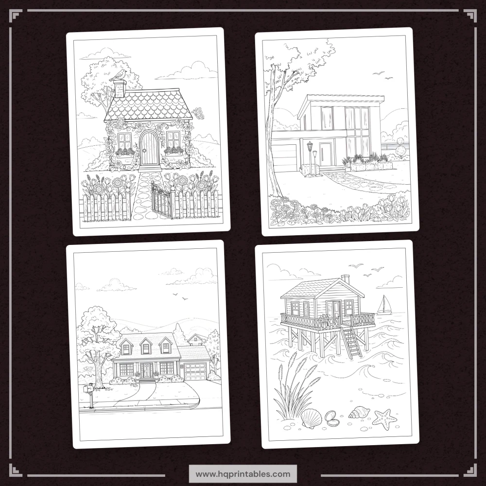 Printable housewarming coloring book download for new home owner first home adult gift