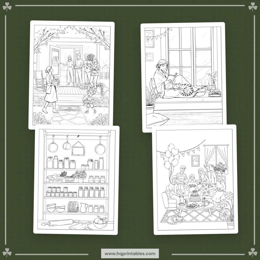 Printable housewarming coloring book download for new home owner first home adult gift