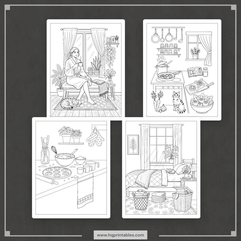 Printable housewarming coloring book download for new home owner first home adult gift