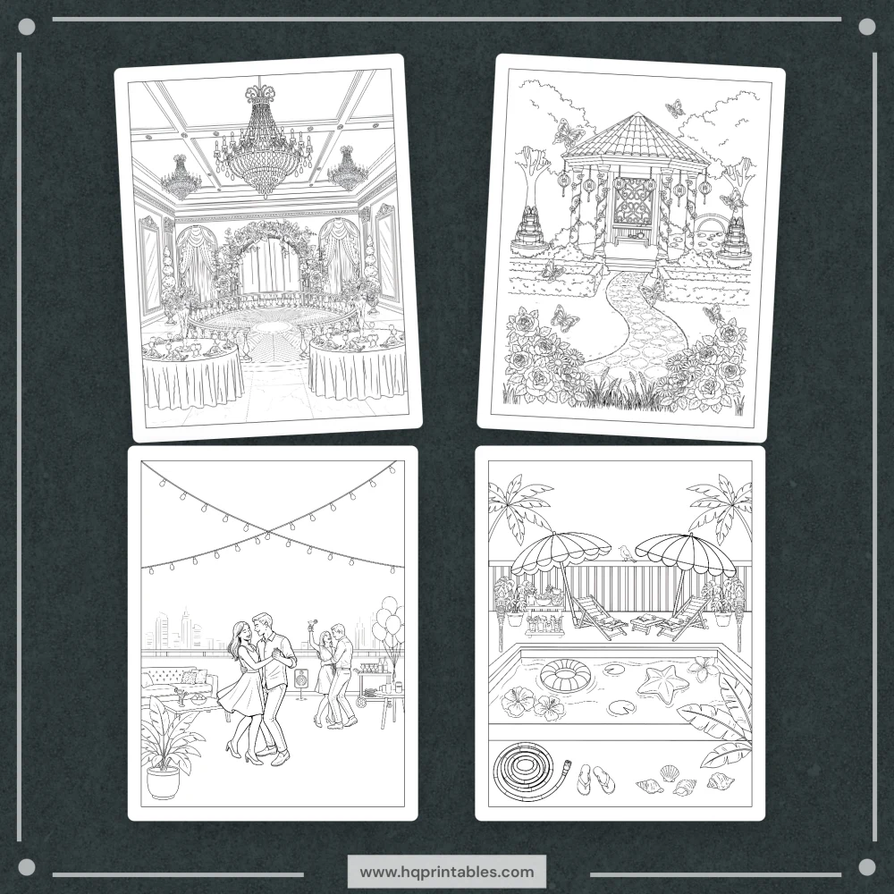 Printable sweet 16 coloring book with teen girl 16th birthday celebration activity pages