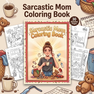 Sarcastic Mom Coloring Book for Adults with Honest Motherhood Humor